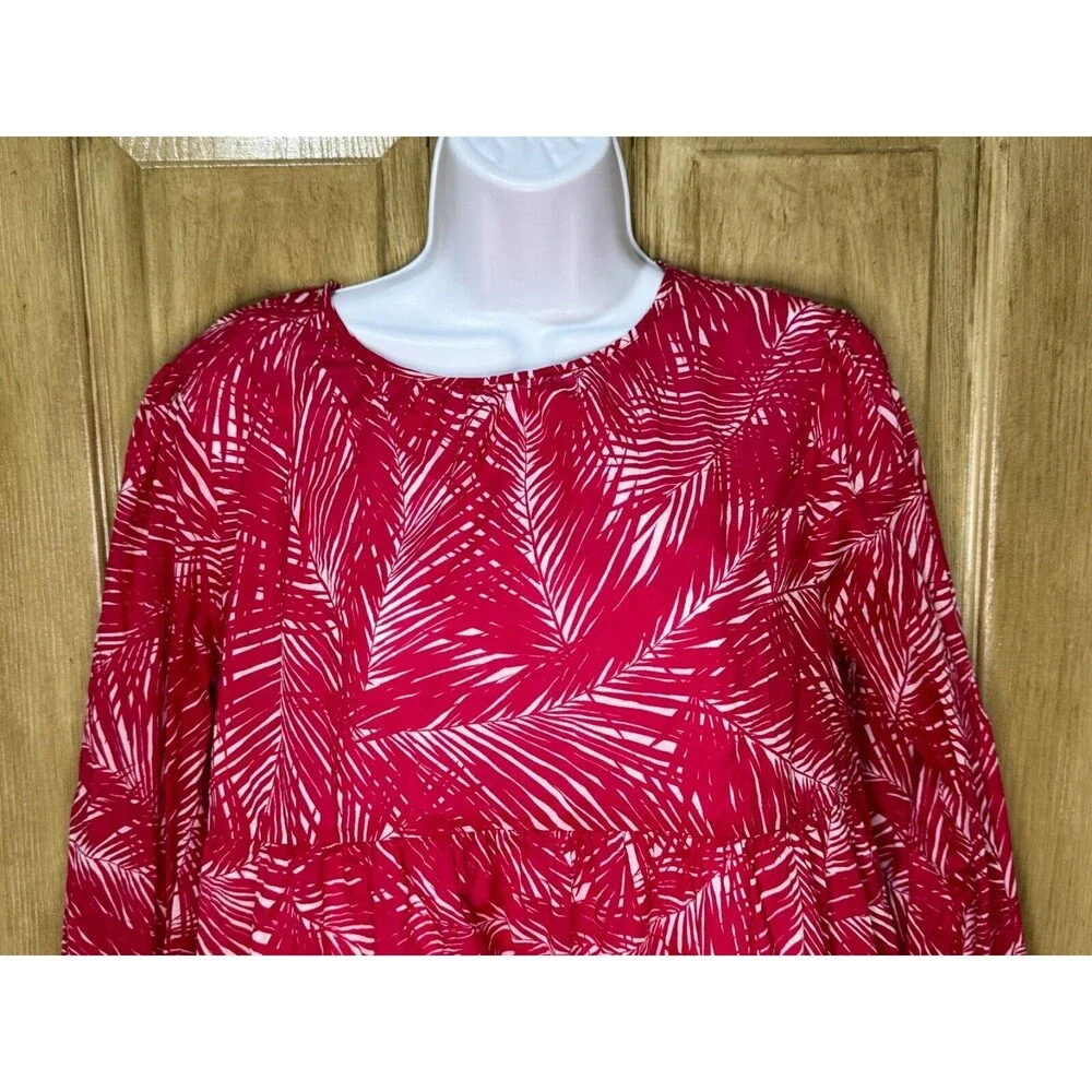 Michael Kors Carmine Dress Lightweight Long Sleeve Pink Lined Large